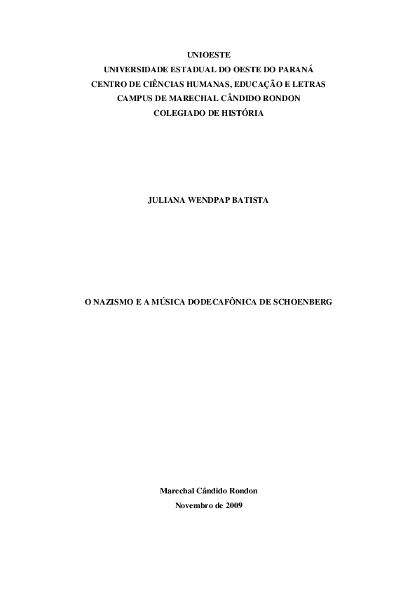  O NAZISMO E A MÚSICA DODECAFÔNICA DE SCHOENBERG 