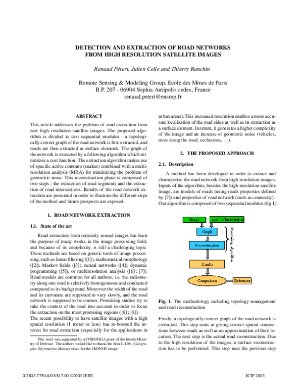 (PDF) Detection and extraction of road networks from high resolution ...