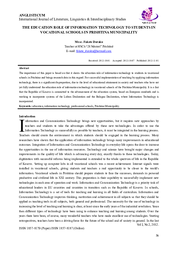 (PDF) THE EDUCATION ROLE OF INFORMATION TECHNOLOGY TO STUDENTS IN ...