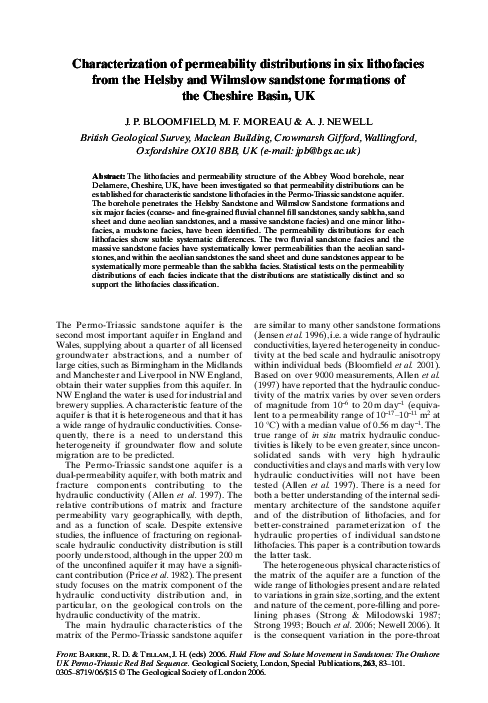 (PDF) Characterization of permeability distributions in six lithofacies ...