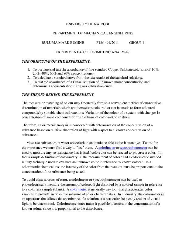 (PDF) COLORIMETRIC ANALYSIS Mark Buluma Eugine Academia.edu