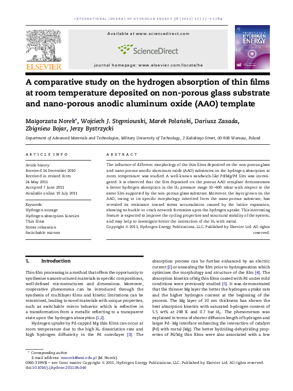 A comparative study on the hydrogen absorption of thin films at room