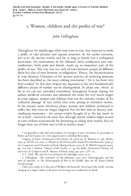 Women, children and the profits of war