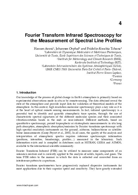 (PDF) Fourier Transform Infrared Spectroscopy for the Measurement of ...