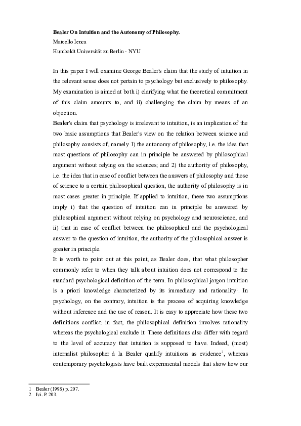 Intuition evidence examples image