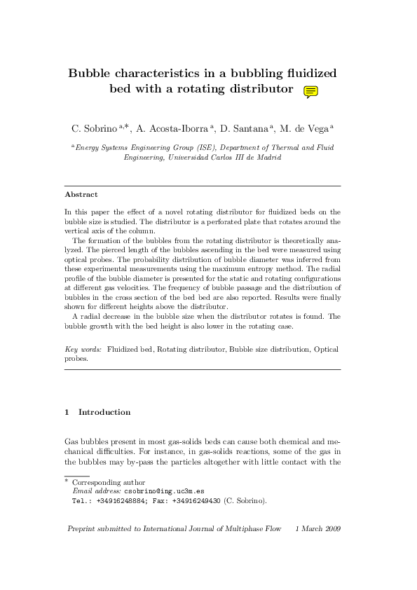 (PDF) Bubble characteristics in a bubbling fluidized bed with a ...