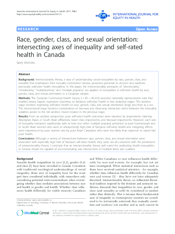 (PDF) Race, gender, class, and sexual orientation: intersecting axes of ...