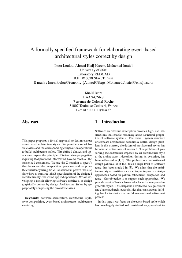(PDF) A formally specified framework for elaborating event-based ...