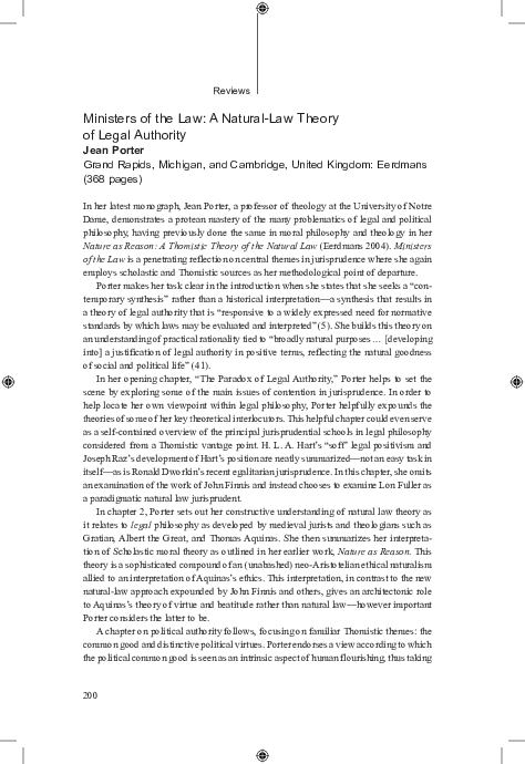 (PDF) Review of 'Ministers of the Law: A Natural-Law Theory of Legal ...