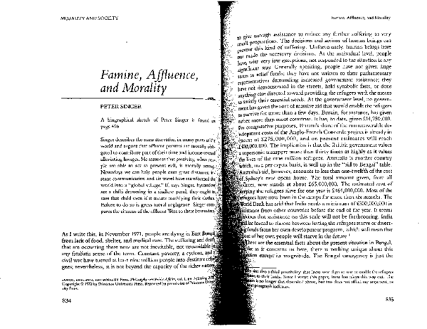 (PDF) Famine, affluence, and morality