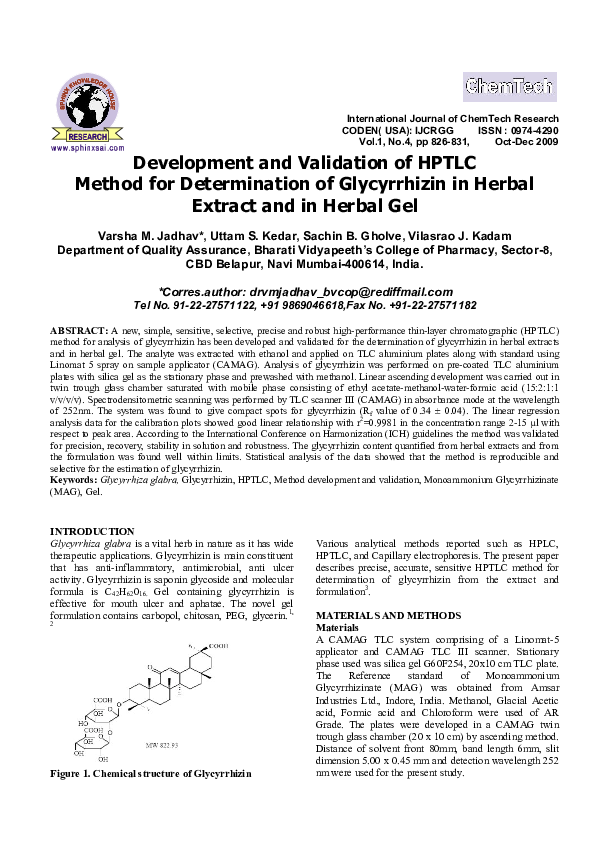 (PDF) Development and Validation of HPTLC Method for Determination of ...