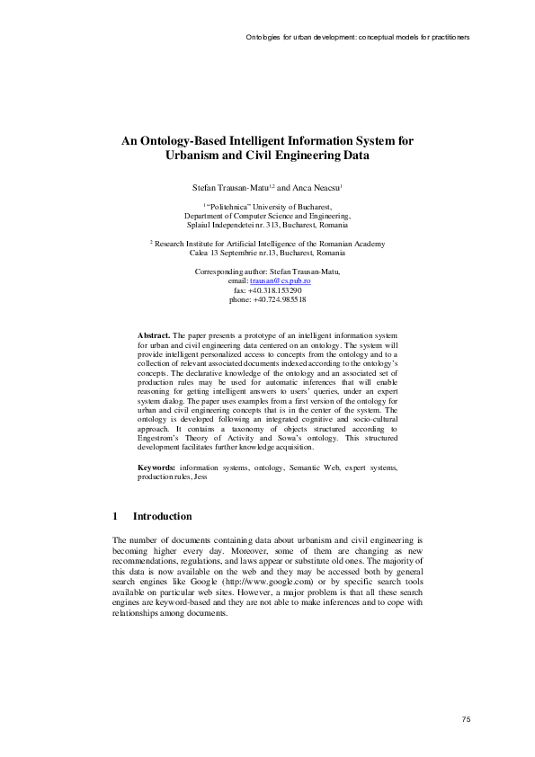(PDF) An ontology-based intelligent information system for urbanism and ...