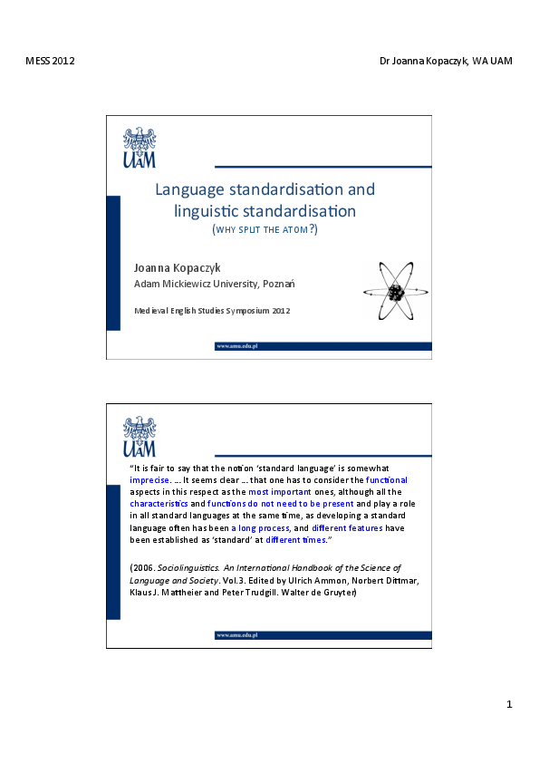 Linguistic Standardization Pdf – TJET