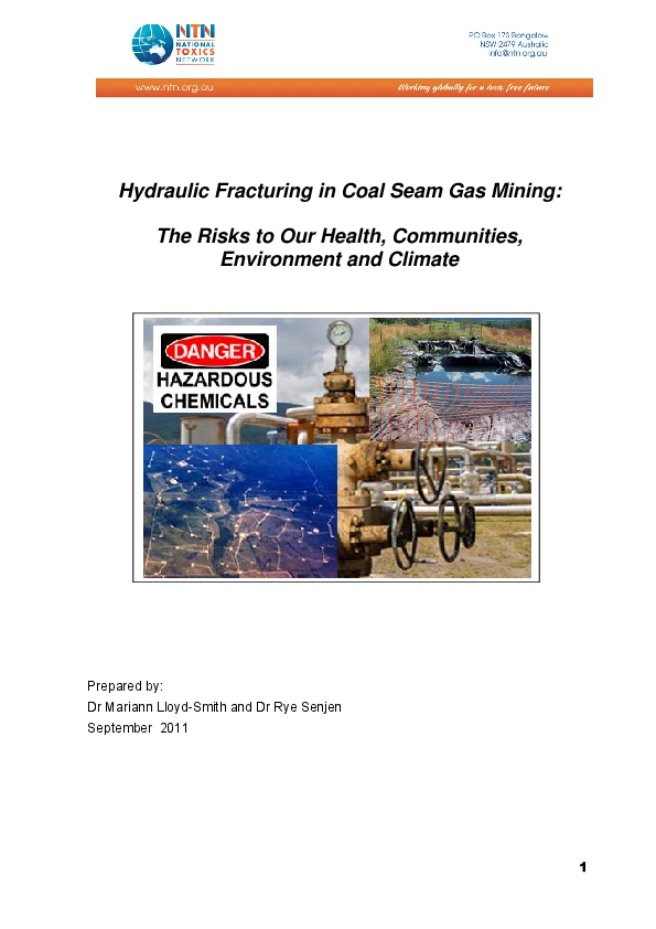 (PDF) Hydraulic Fracturing in Coal Seam Gas Mining: The Risks to Our ...