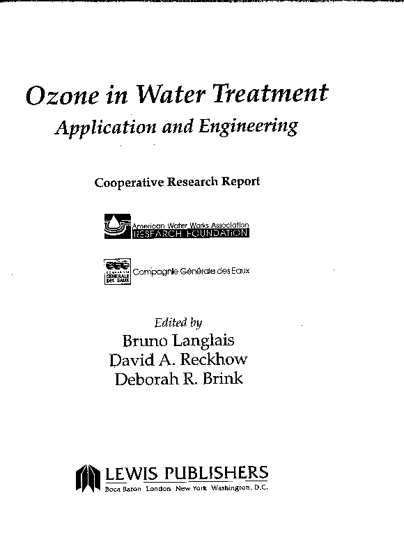 (PDF) Ozone in water treatment application and engineering David