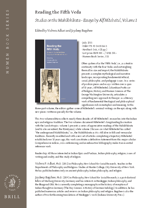 (PDF) Reading the Fifth Veda, Studies on the Mahabharata Essays by