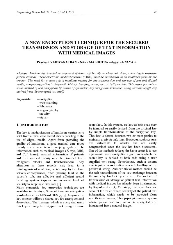 (PDF) A new encryption technique for the secured transmission and ...