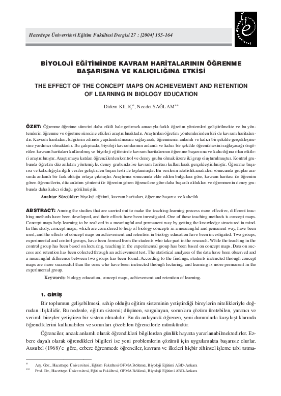 (PDF) The Effect of the Concept Maps on Achievement and Retention of ...