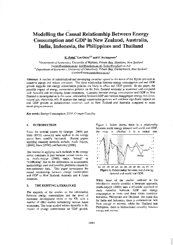 (PDF) Modelling the causal relationship between energy consumption and ...