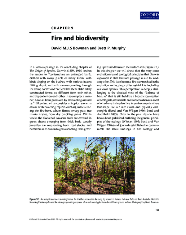(PDF) Fire and biodiversity Brett Murphy Academia.edu