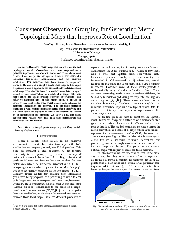 (PDF) Consistent Observation Grouping for Generating Metric-topological ...