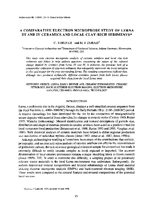 (PDF) A Comparative Electron Microprobe Study of Lerna III and IV ...