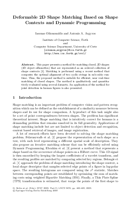 (PDF) Deformable 2D Shape Matching based on Shape Contexts and Dynamic ...