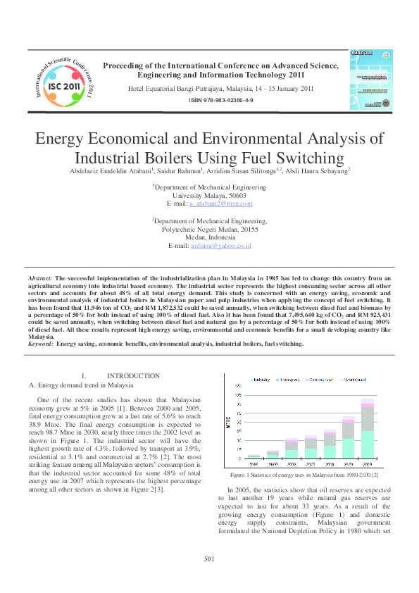 (PDF) Energy Use, Energy Savings and Environmental Analysis of ...
