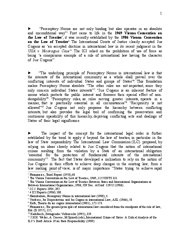 (DOC) Peremptory Norms or Jus Cogens in International Law Faysal