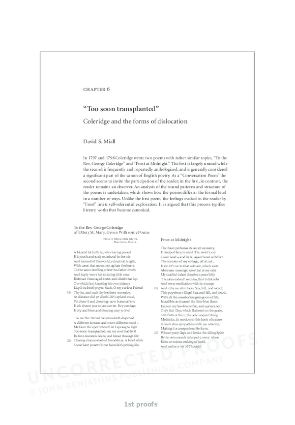 (PDF) Coleridge and the forms of dislocation