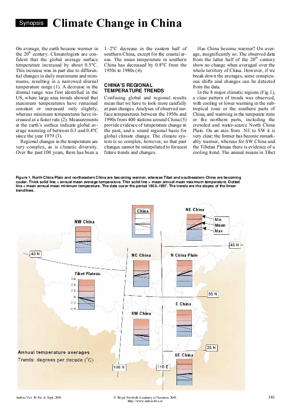(PDF) Climate change in China