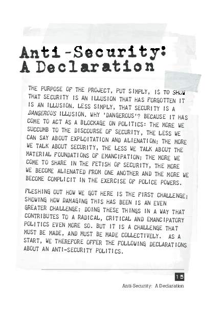(PDF) Anti-security: A Declaration