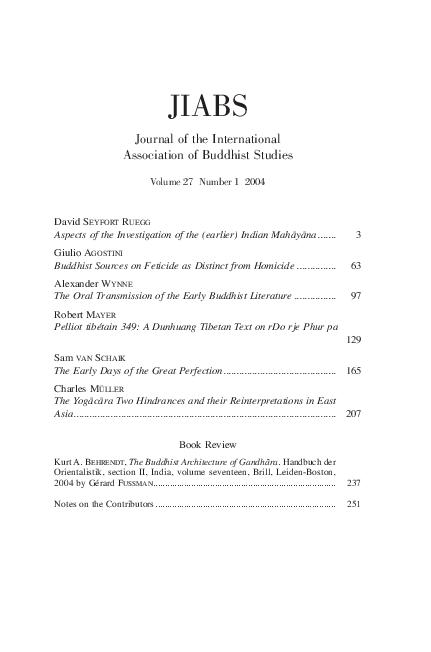 First page of “Buddhist Sources on Feticide as Distinct from Homicide”