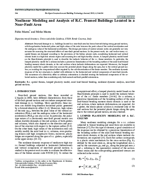 (PDF) Nonlinear Modeling and Analysis of RC Framed Buildings Located in ...