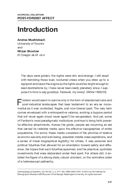 (PDF) POST-FORDIST AFFECT