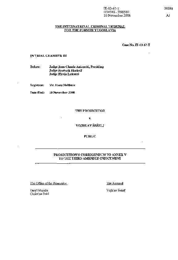 (PDF) THE INTERNATIONAL CRIMINAL TRIBUNAL FOR THE FORMER YUGOSLAVIA