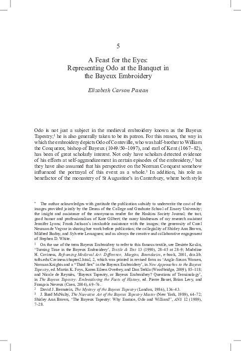 A Feast for the Eyes: Representing Odo at the Banquet in the Bayeux Embroidery