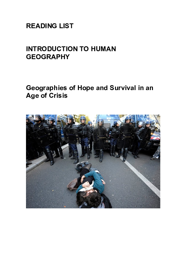 (DOC) Level 4 Introduction to Human Geography Richard J White Academia.edu