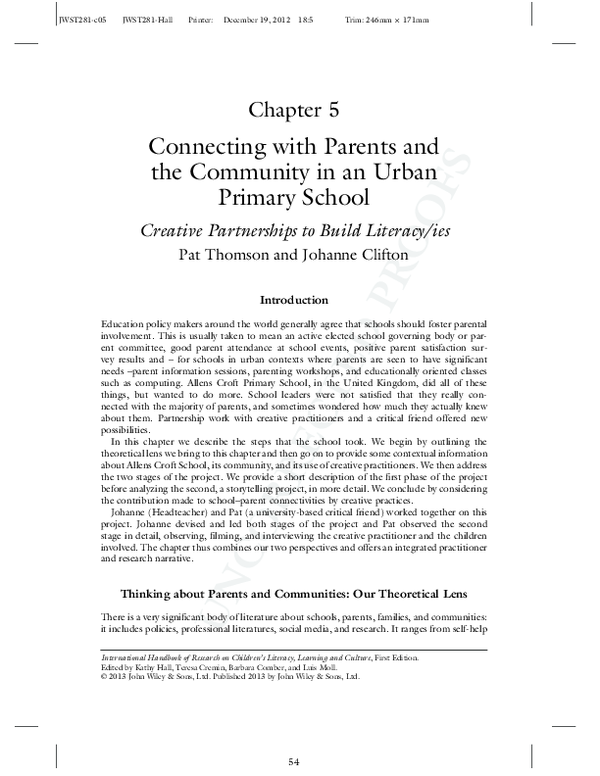 (PDF) Connecting with parents and the community in an urban primary ...