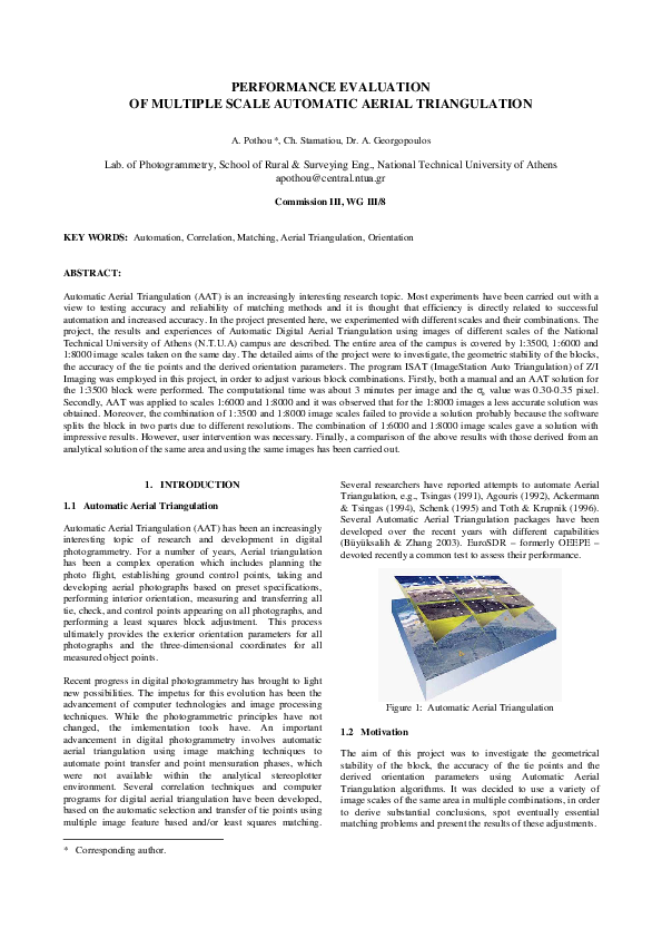 (PDF) Performance Evaluation Of Multiple Scale Automatic Aerial ...