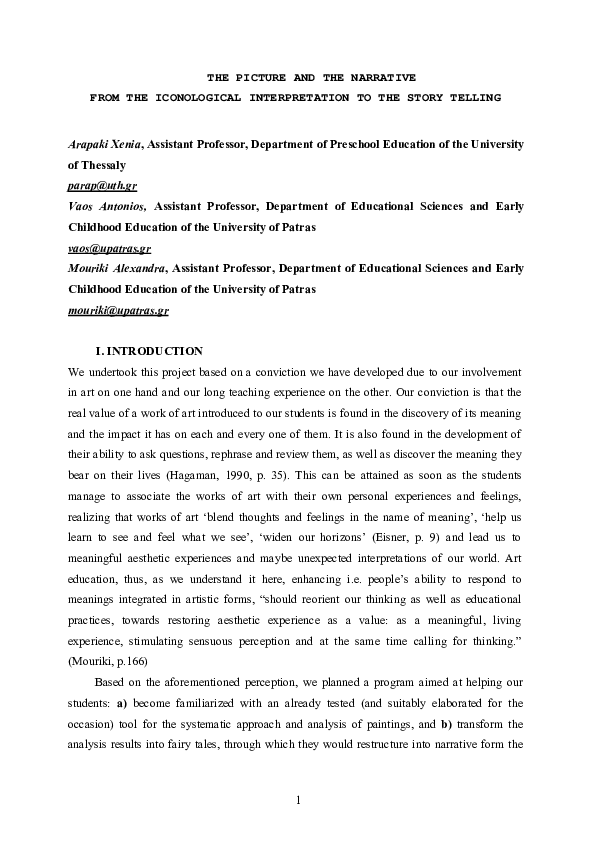 (PDF) The picture and the narrative. From the iconological ...