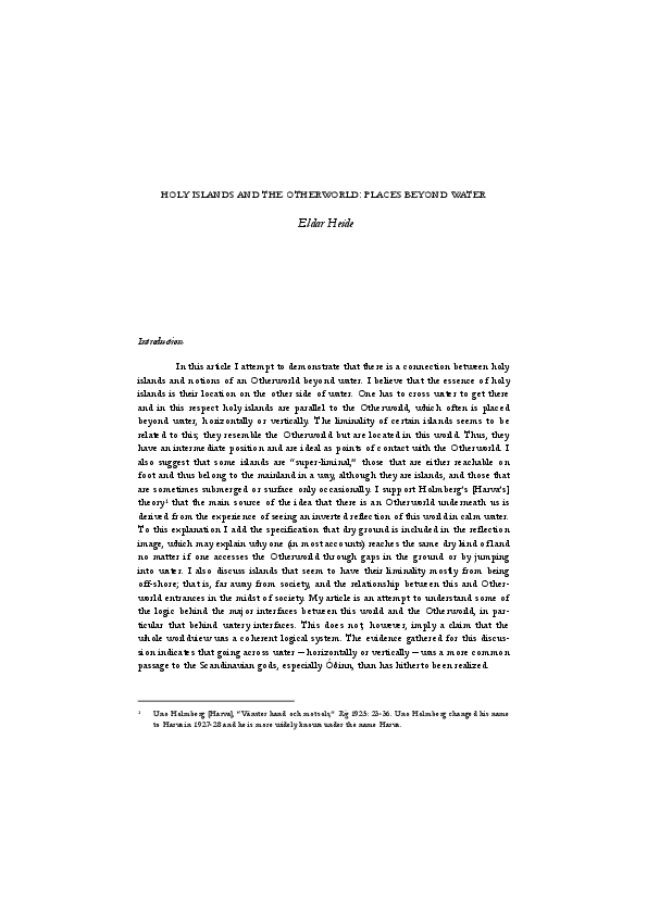 Holy islands and the otherworld: places beyond water