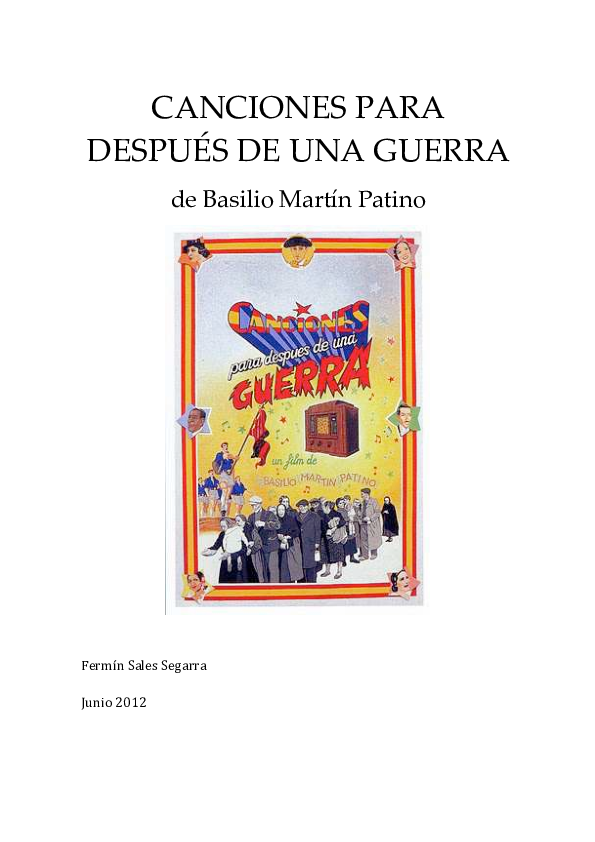 (PDF) Canciones para después de una guerra, de Basilio Martín Patino