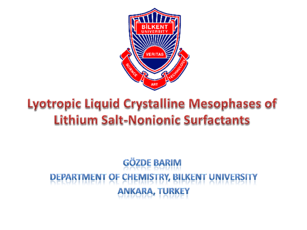 (PDF) LYOTROPIC LIQUID CRYSTALLINE MESOPHASES of LITHIUM SALT-NONIONIC ...