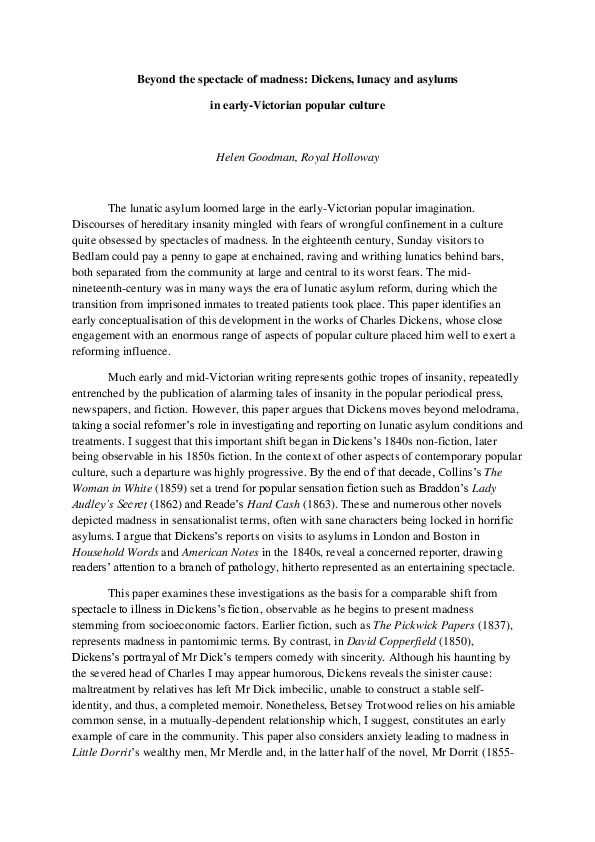 Female madness 19th century literature image