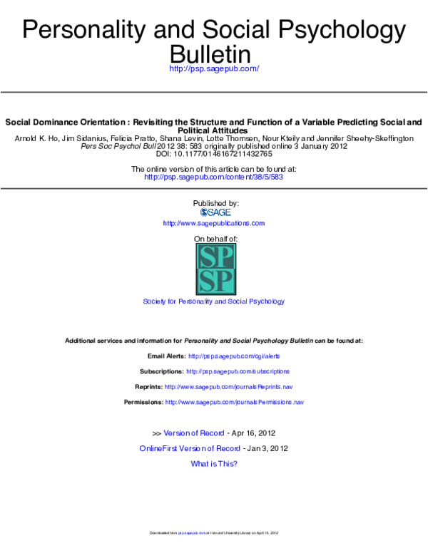 (PDF) Ho, Sidanius, Pratto, Levin, Thomsen, Kteily, & Sheehy ...