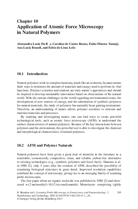 (PDF) Application of Atomic Force Microscopy in Natural Polymers