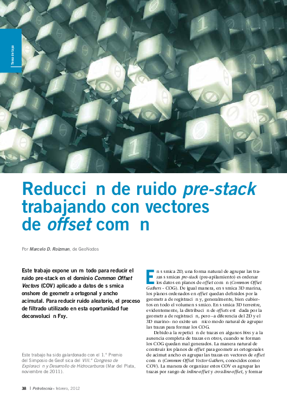 (PDF) Reducción de ruido pre-stack trabajando con vectores de offset ...