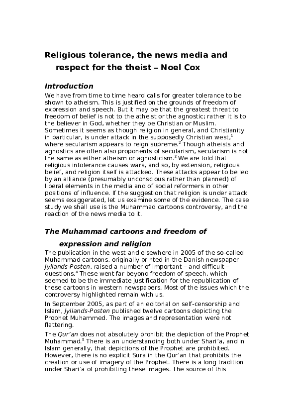 Origins of religion tolerance picture