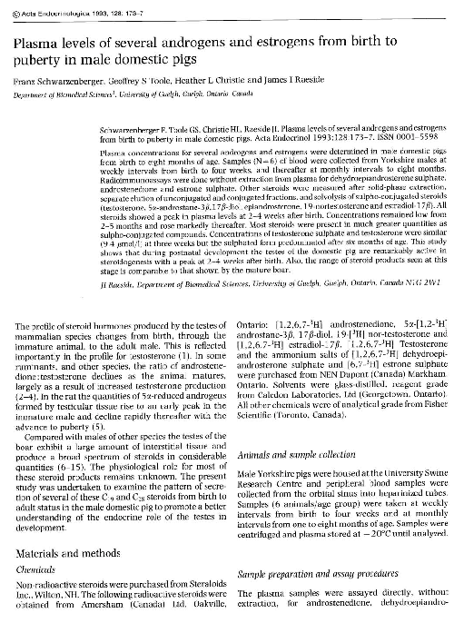 (PDF) Plasma levels of several androgens and estrogens from birth to ...
